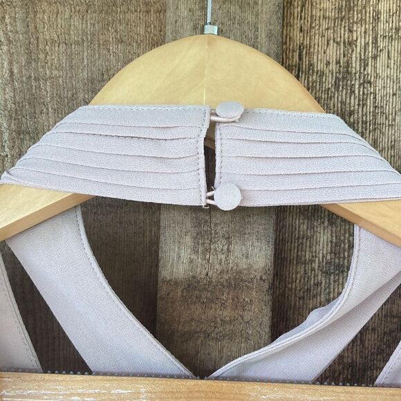 Naked Zebra Cross Neck Chiffon Mini Shift Dress - Picture 6 of 10